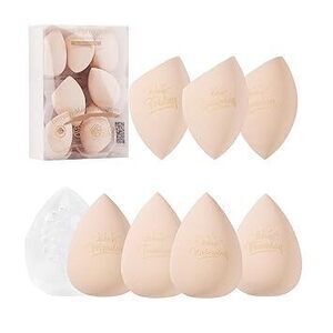 Makeup Sponge Set Blender Sponges, Latex-Free Beauty Makeup Sponges 7 Pcs With 1